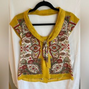 Unique open back blouse